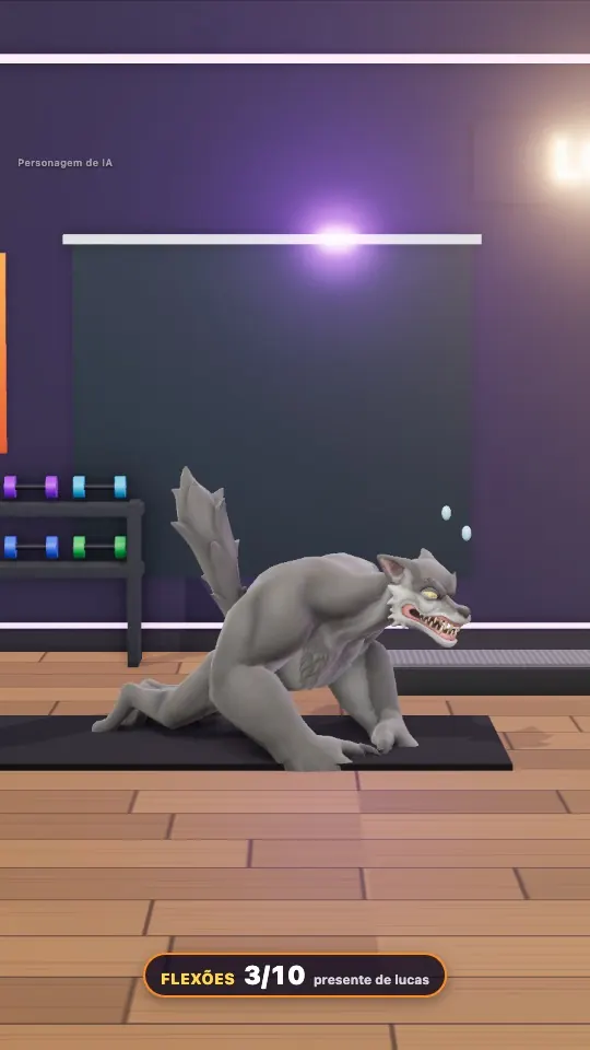O Lobão, avatar de IA da Academia, respondendo o chat da live