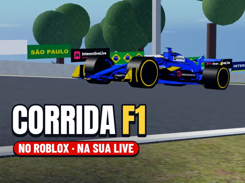 Corrida F1 Roblox Interactive Live, jogo de Roblox para live no TikTok