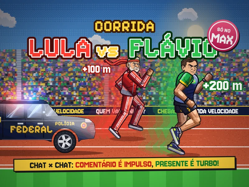Corrida Lula vs Flávio, jogo de corrida para live no TikTok