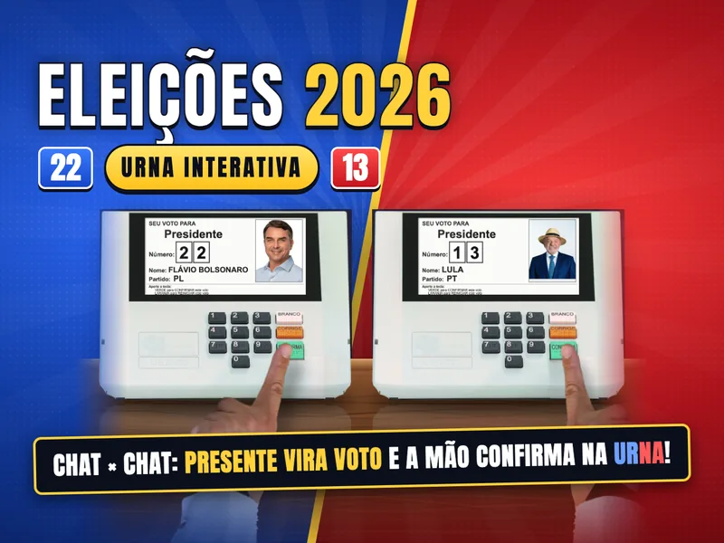 Eleições 2026 — Urna Interativa, jogo de eleição com urna eletrônica para live no TikTok