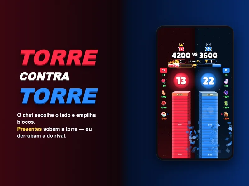 Torre contra Torre, jogo para live no TikTok