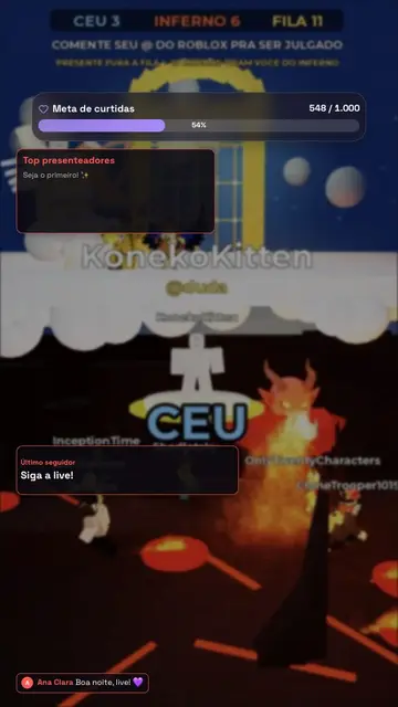 Overlay reagindo a curtidas, presentes, seguidores e comentários numa live do TikTok